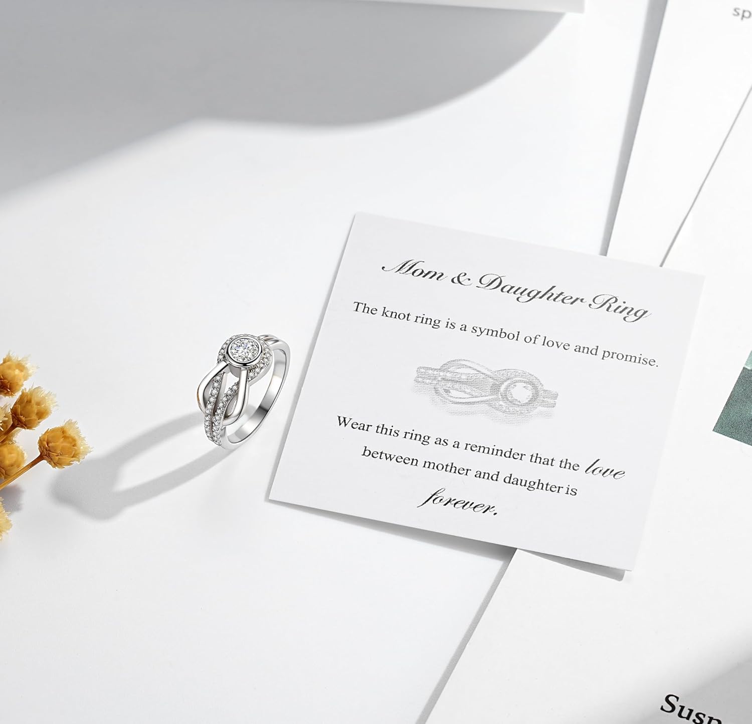 925 Sterling Silver Women Knot Rings for Mom Nana Sister Bestie, Daughter Gifts from Mom, Friend Gifts for Women, Best Friend Ring, Friendship Ring, Mothers'Day Birthday Christmas Jewelry - Image 5