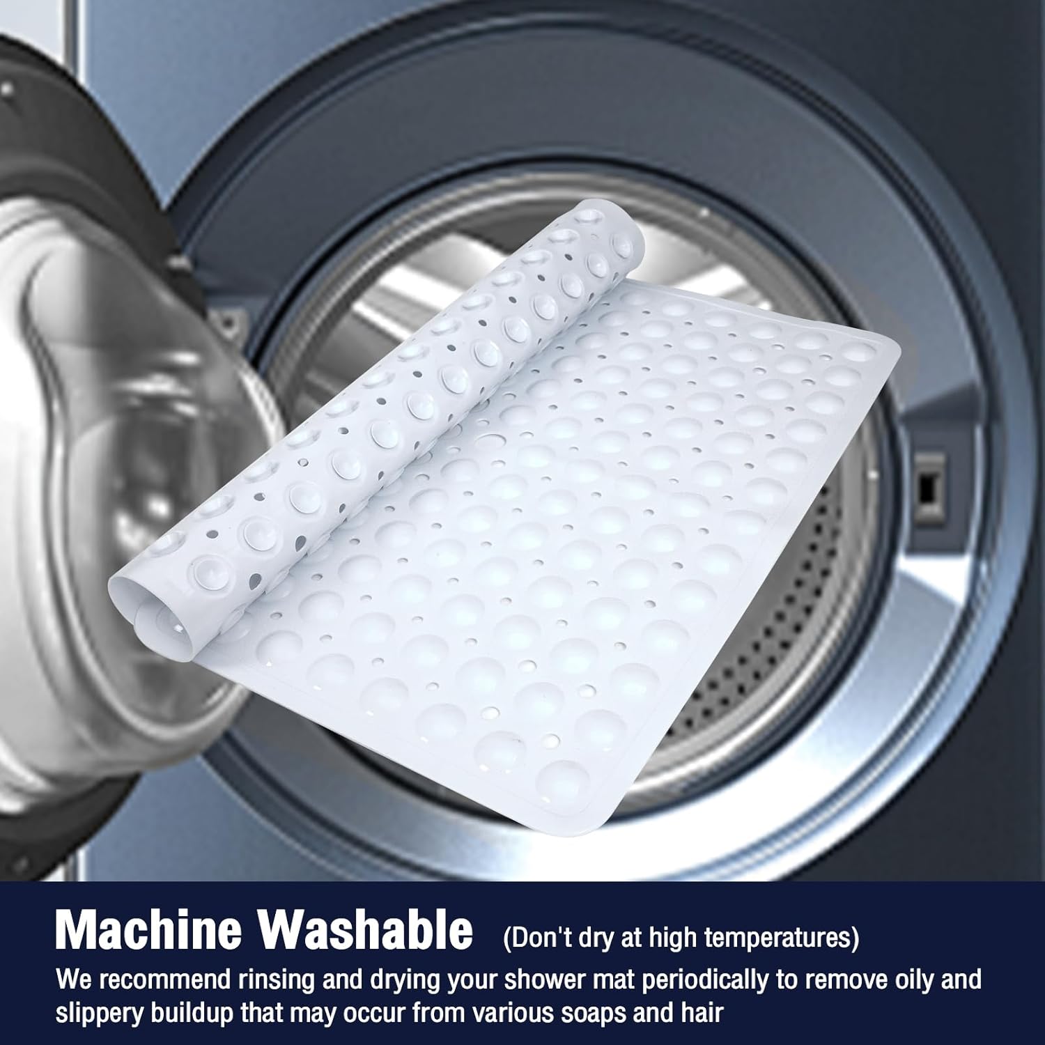 Clear Bathtub Mat and White Shower Mat