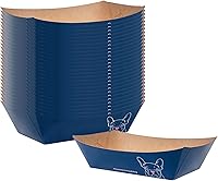 Vista 25 de Restaurantware Bio Tek - Botes de comida de 2 libras, 200 bandejas de papel desechables – Barcos de papel blanco resistentes a la grasa