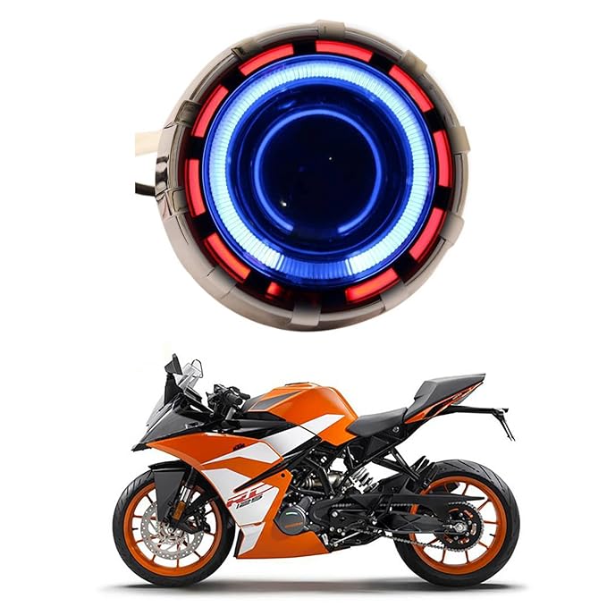 Ascension® Bike Headlight Projector Devil Ring Light Angel Eye LED