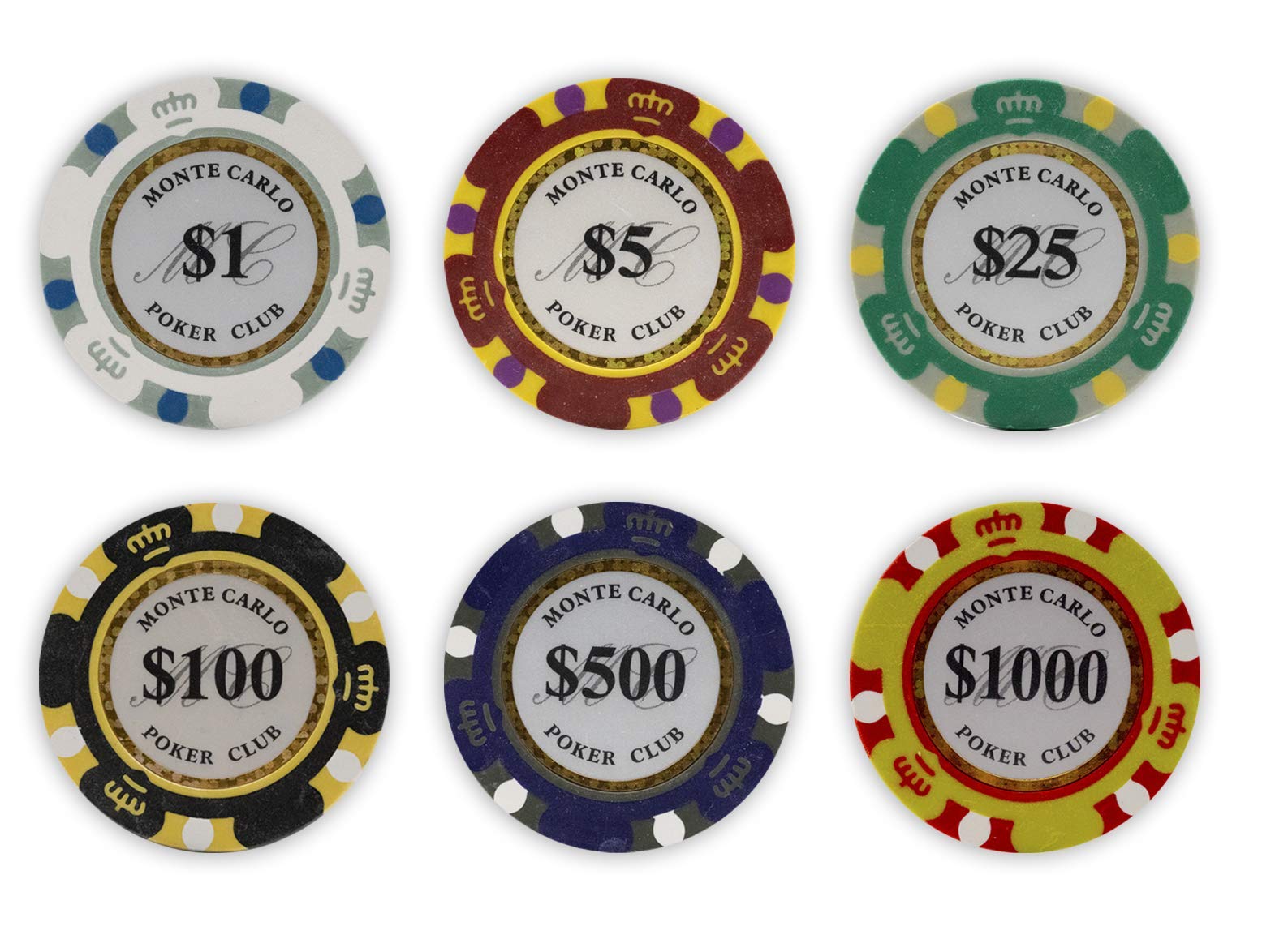 DA VINCI Monte Carlo Poker Club zestaw 500 14 gramów 3-tonowe żetony z czarnym etui ABS, karty, 2 wycięte karty, dealer i ślepe przyciski