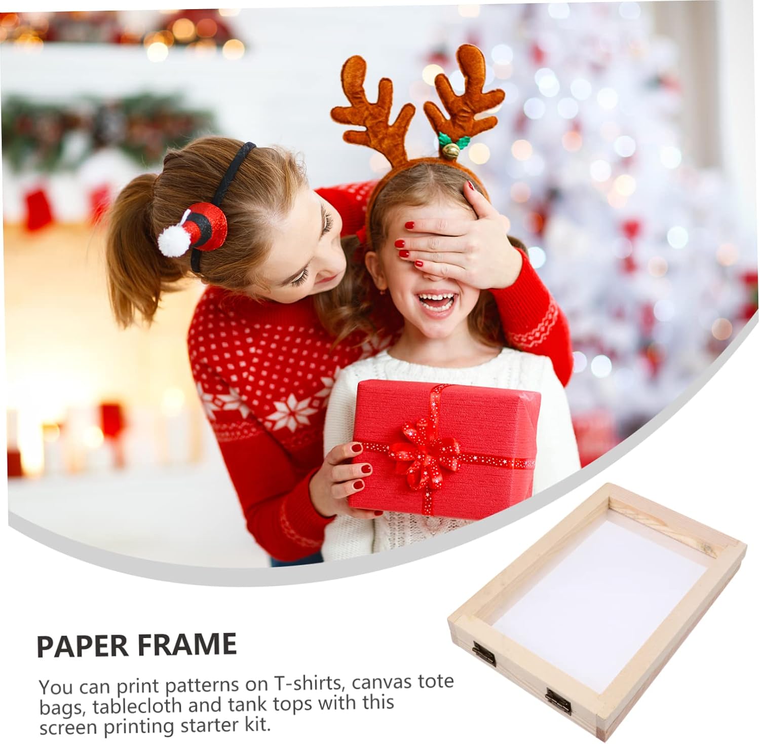 Wooden Papermaking Frame Dual Tool for Craft Projects Shirt Printing and Handmade Paper Natural Pine Design and Reusable Style