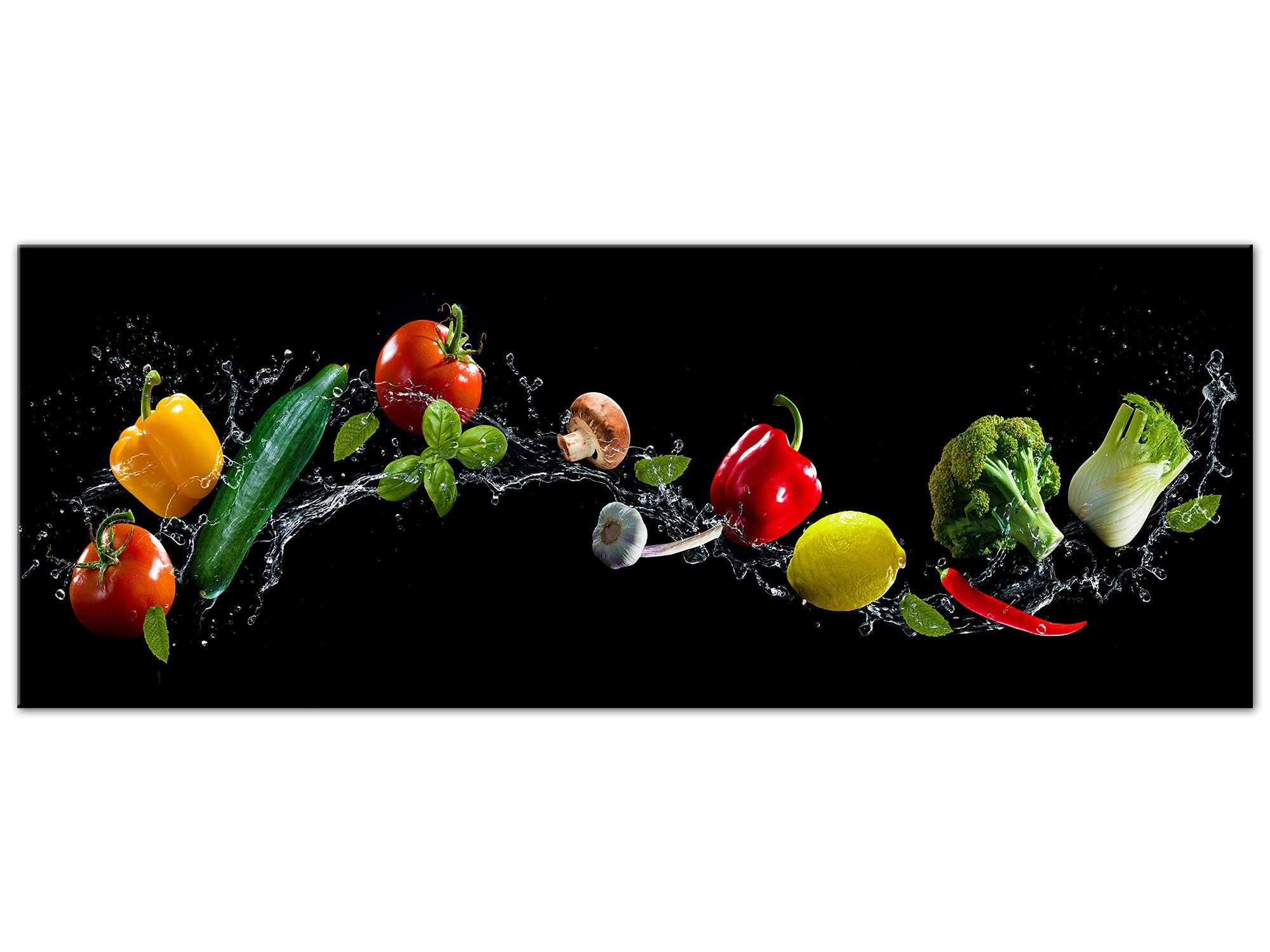 DECLINA – Tableau Mural Panoramique Légumes – Cadre Cuisine Ambiance Gourmande – Impression HD Sur Verre Acrylique – Fabrication Française
