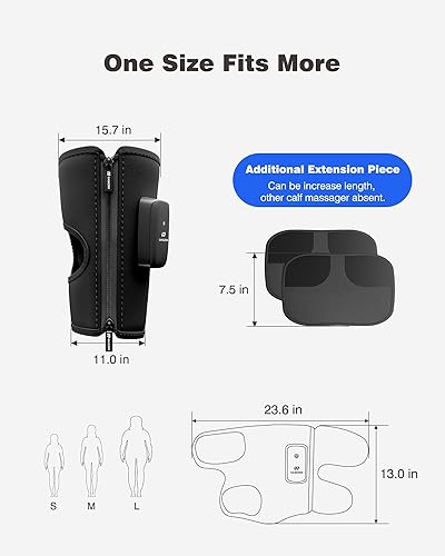Miniatura 3 de Masajeador inalámbrico de pantorrillas para circulación y alivio del dolor, masajeador de compresión de piernas recargable con calor para edema y