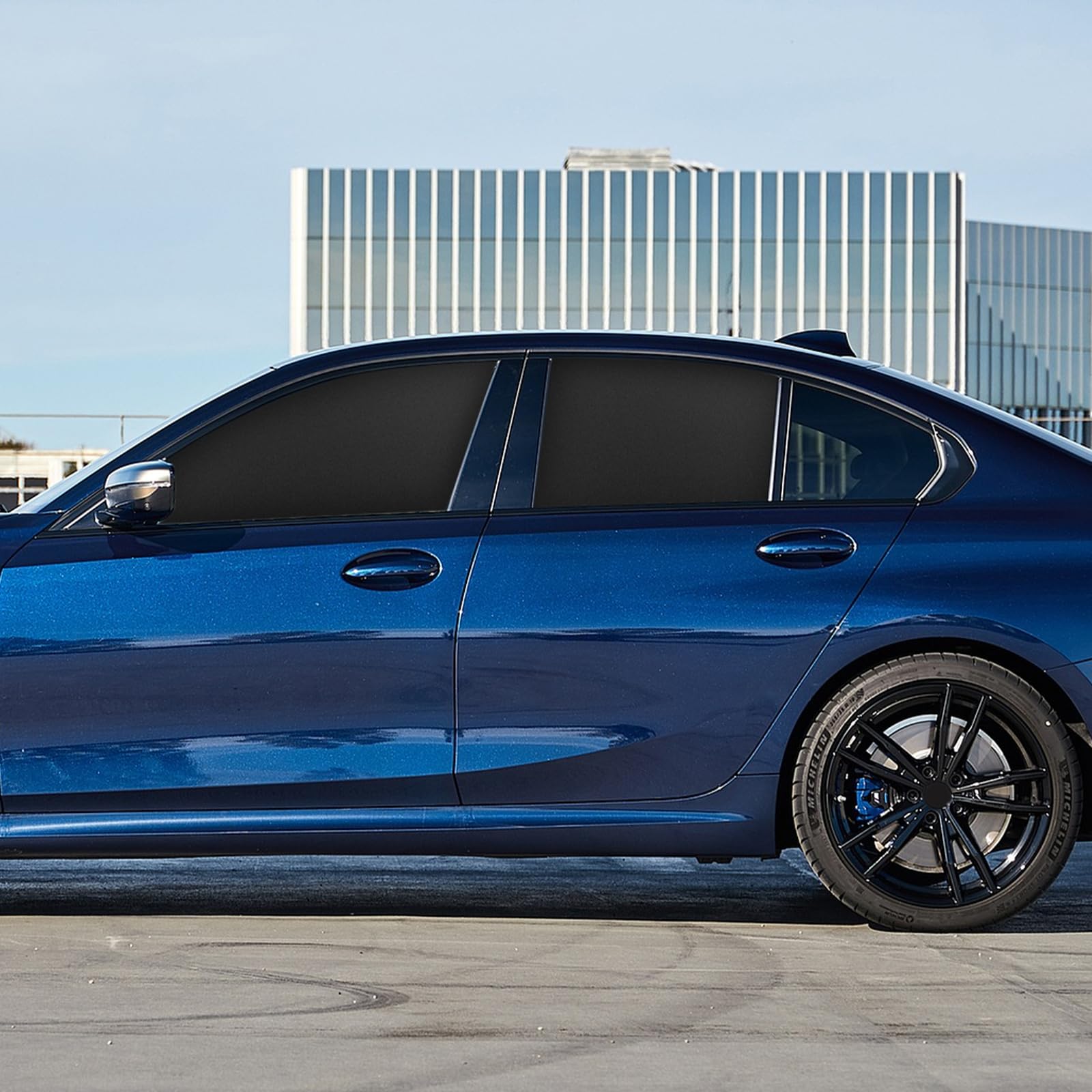 Autovorhänge für Seitenfenster – 4 Stück, verdickte Sichtschutz-Sonnenschutzvorhänge, magnetisch, 100% lichtundurchlässig, Autofensterabdeckungen mit kühlender Wirkung (schwarz-kräftig, 4 Stück) - 5