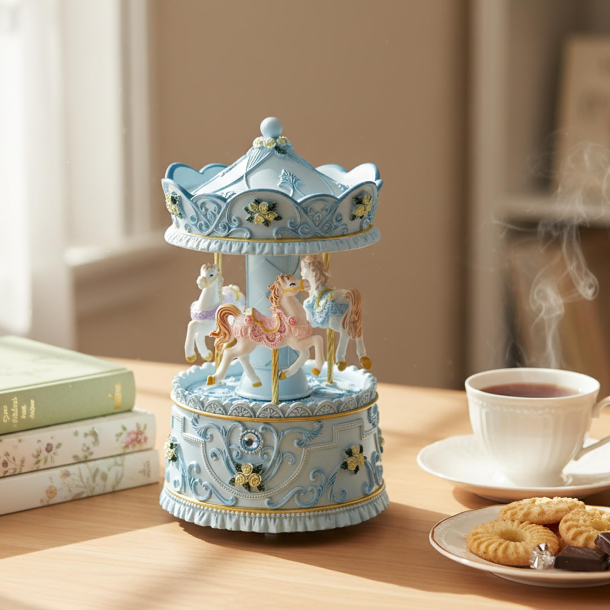 Amazon.com: Mr.Winder Lighted Rotating Carousel Music Box, Wind Up