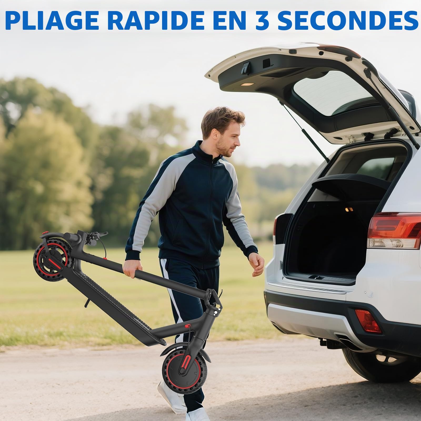Trottinette électrique pliable pour adultes, batterie de 10,4 Ah classe A, autonomie 25-35 km, connexion APP, cadenas Donate et support mobile