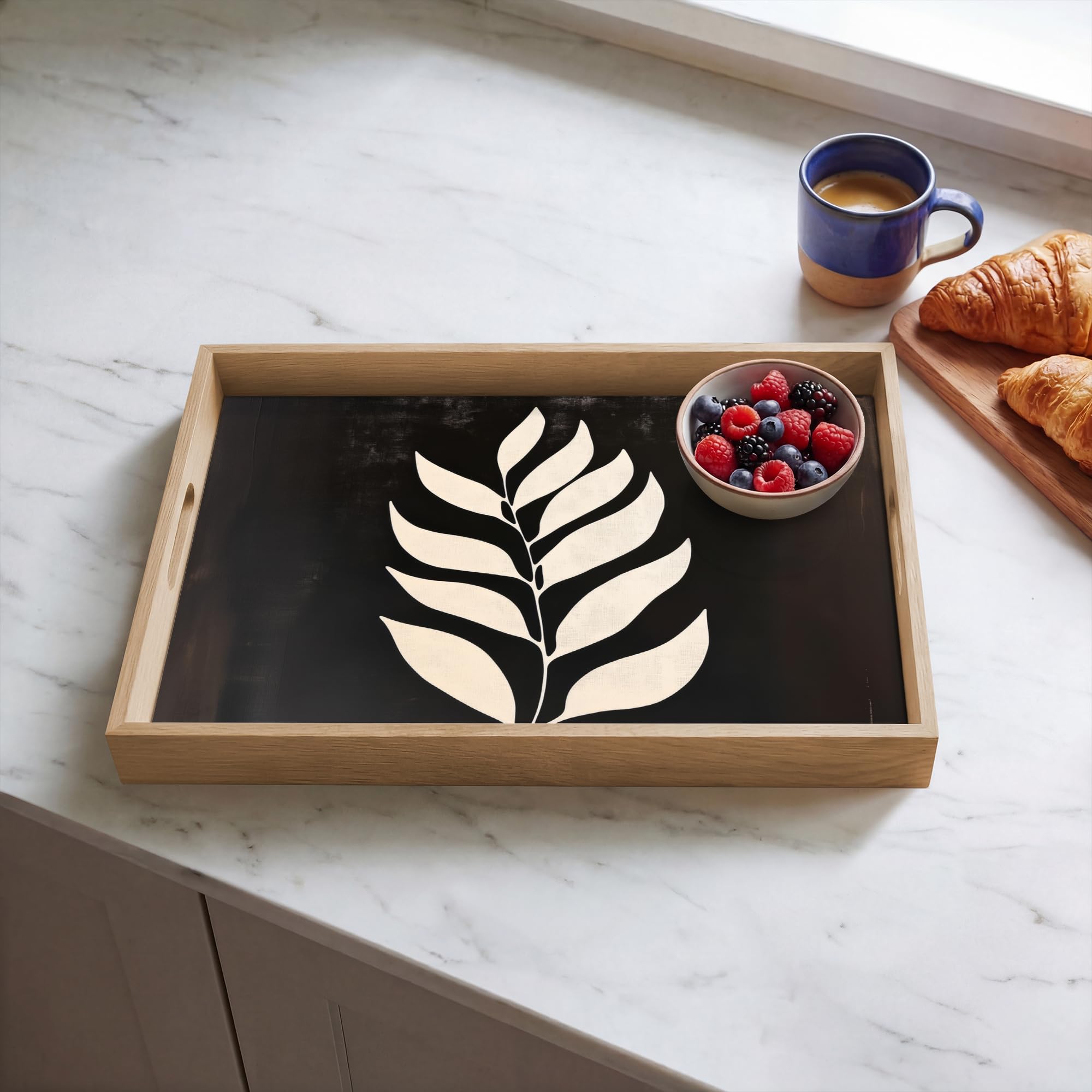 Plateau Bois Plateaux Service Decoratif Table Dejeuner Résistant