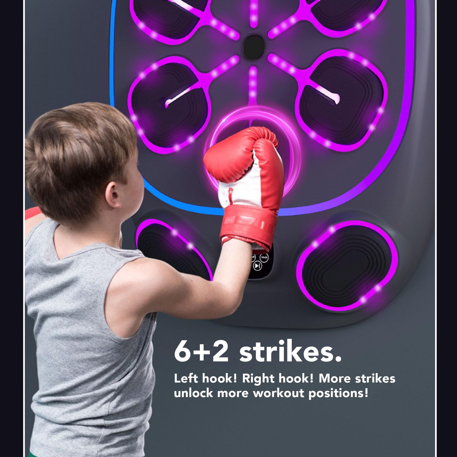Punching Machine, Entrenador de Boxeo Montado en la Pared Inteligente con Modos de Música y Objetivo Electrónico para Adultos de Gimnasio en Casa