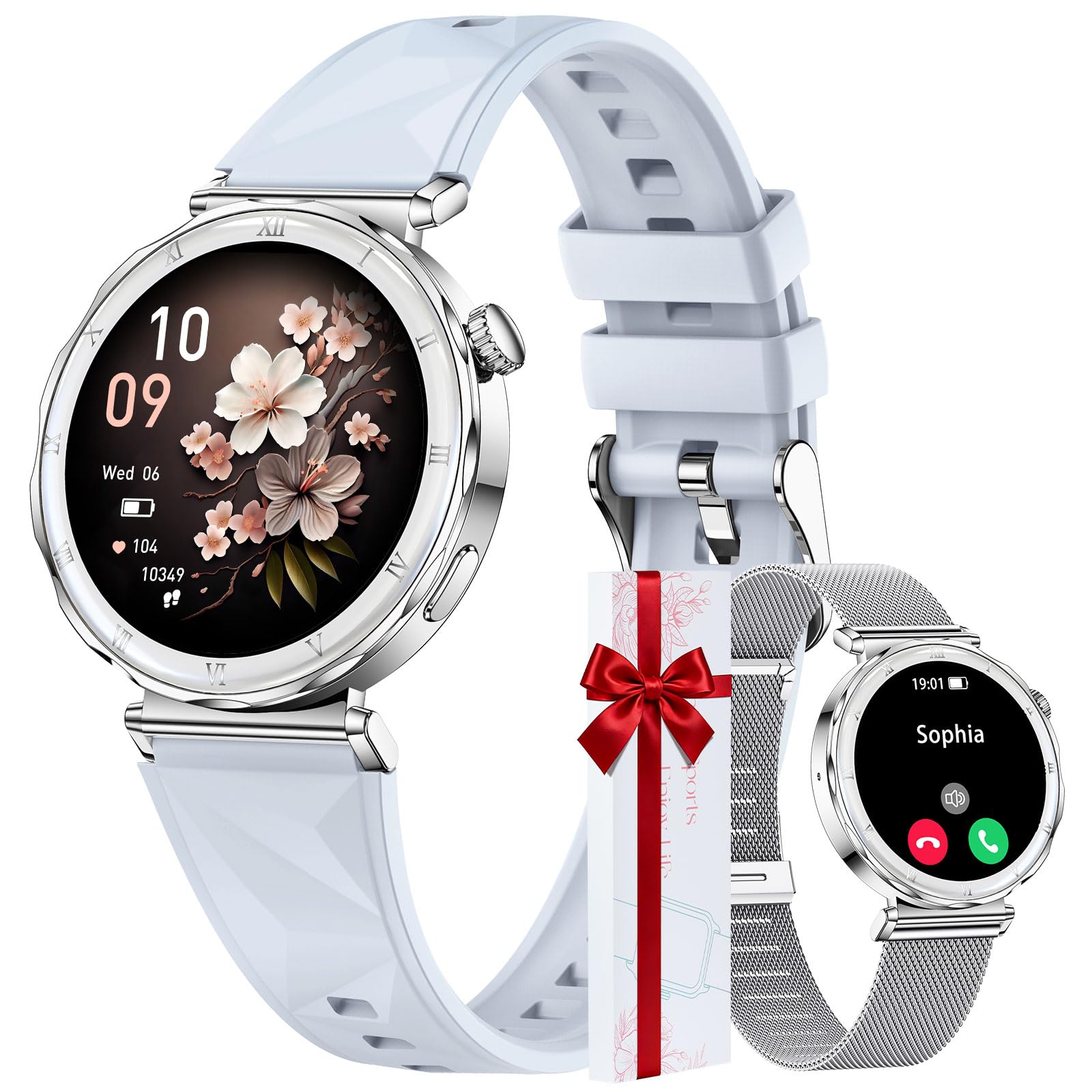 smartwatch per donne con chiamate e tracciamento fitness waterproof 

(Lunghezza: 57 caratteri)