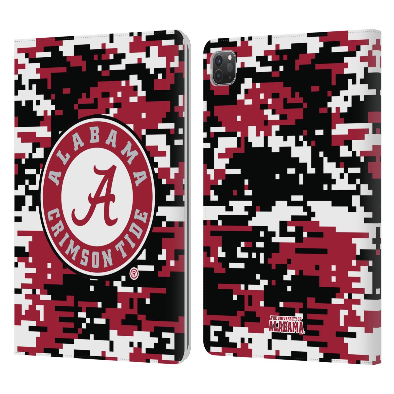 Head Case Designs Officially Licensed University of Alabama UA Digital Camouflage Leather Book Wallet Case Cover Compatible with Apple iPad Pro 11 2020/2021 / 2022
