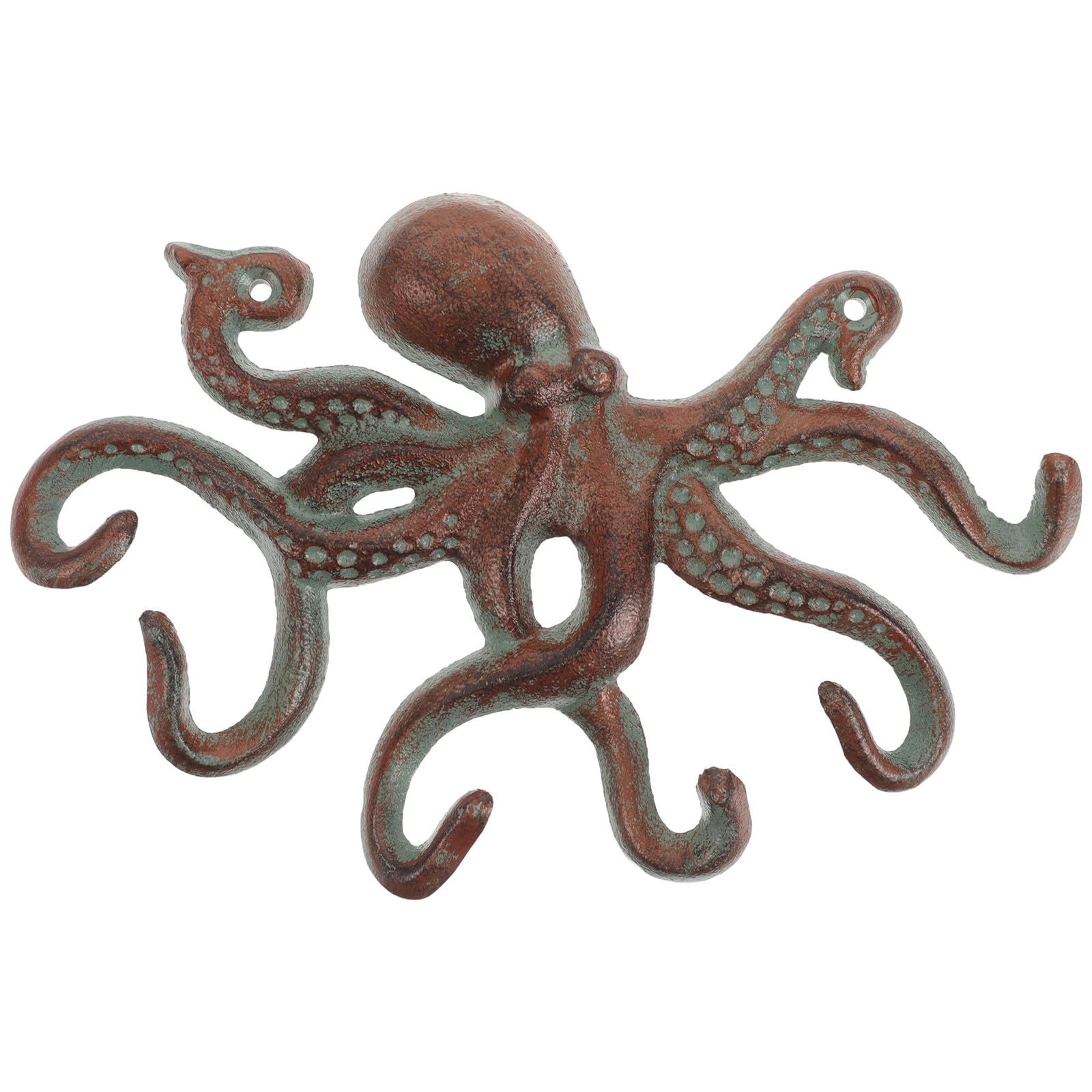 Gancho de pared de pulpo en hierro vintage para colgar llaves y toallas en el hogar