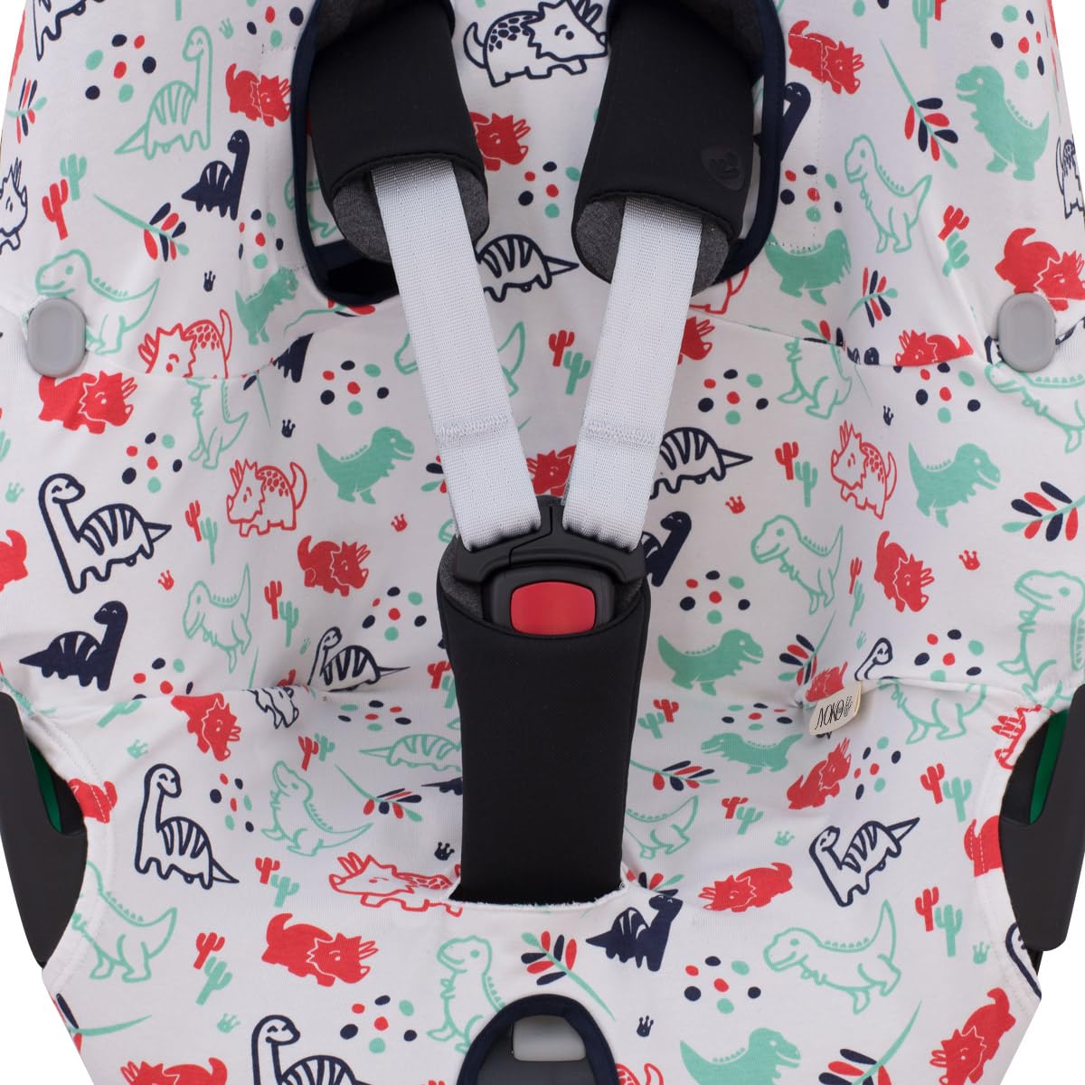 JYOKO Kids Funda de algodón para Silla de Coche Compatible con Maxi Cosi Pebble 360 Y FamilyFix 360 (Dino Party)