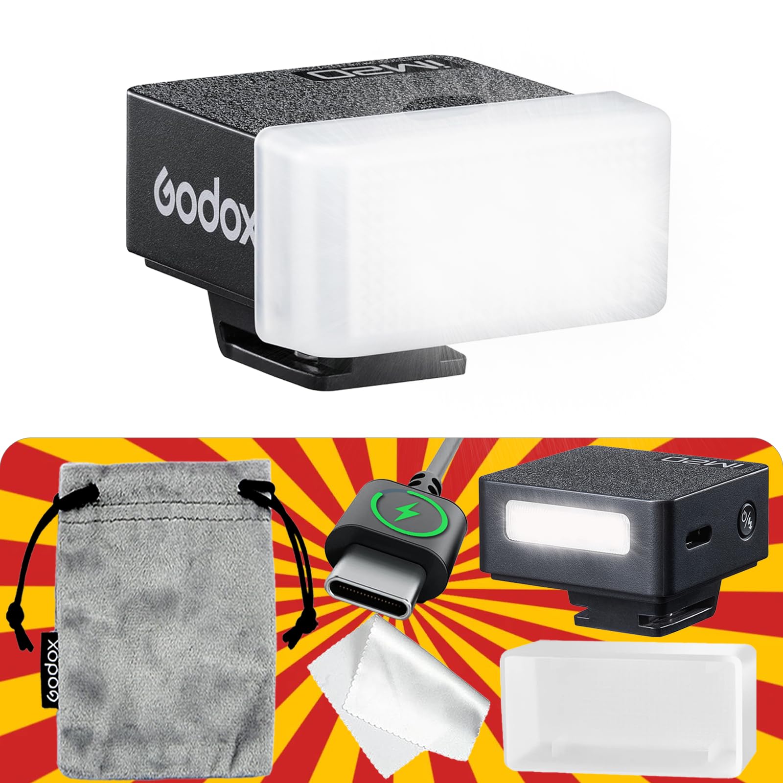 Amazon.com : Godox iM20 with Diffuser Godox Flash USB-C Charging