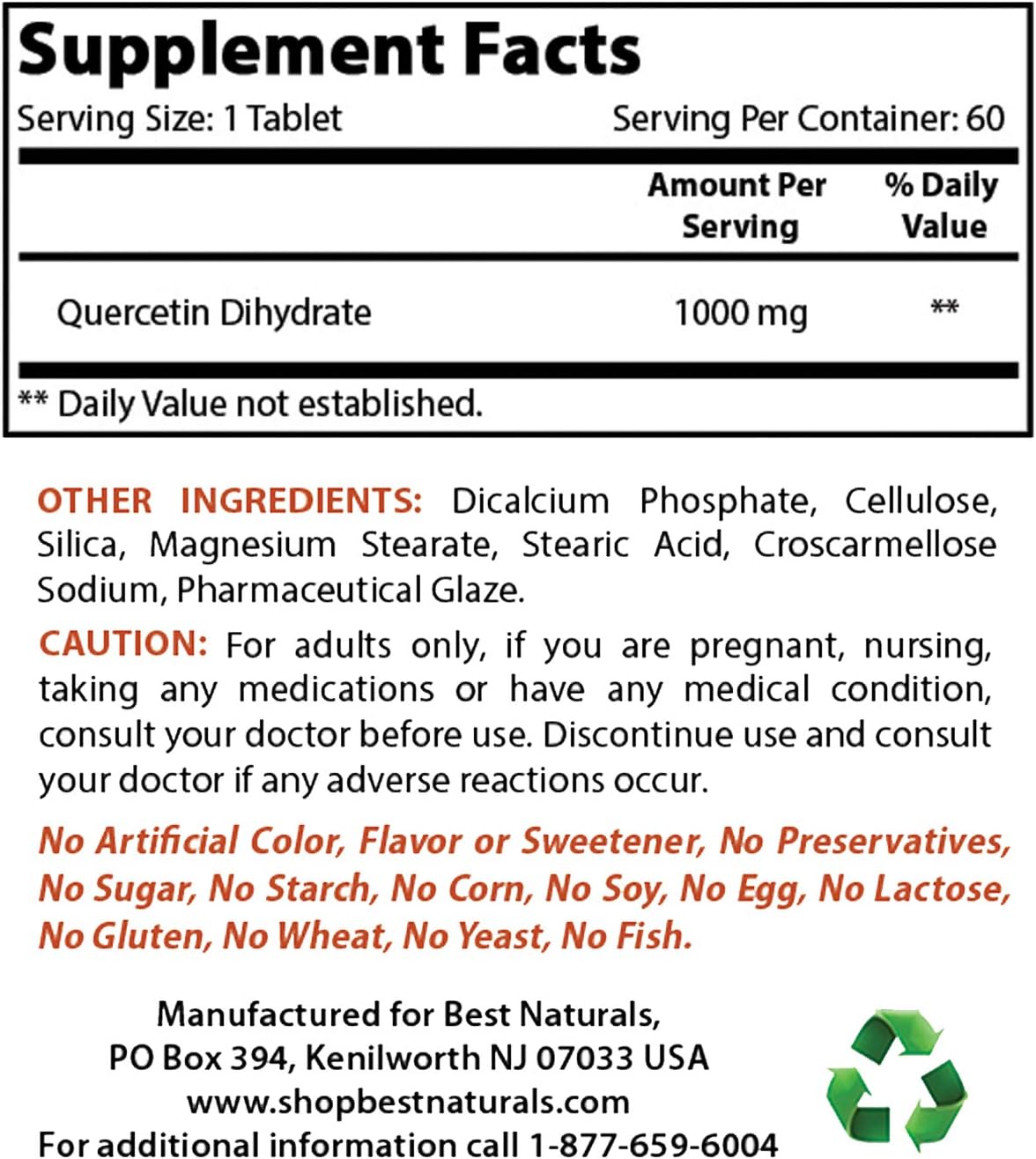 Best Naturals Bromelain 500 mg & Quercetin 1000 mg : Health & Household