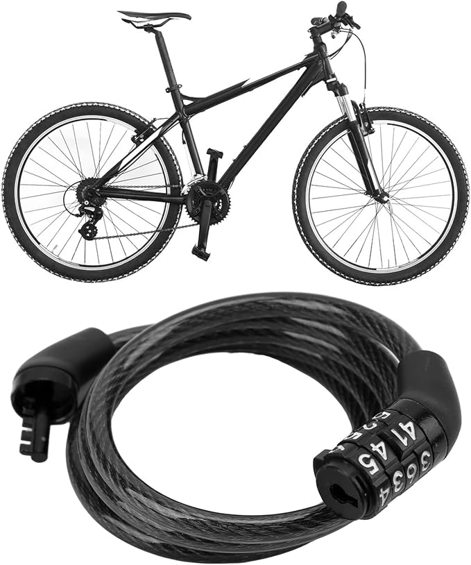 Candado con cable para bicicleta tipo combinación Entatial miniatura 2