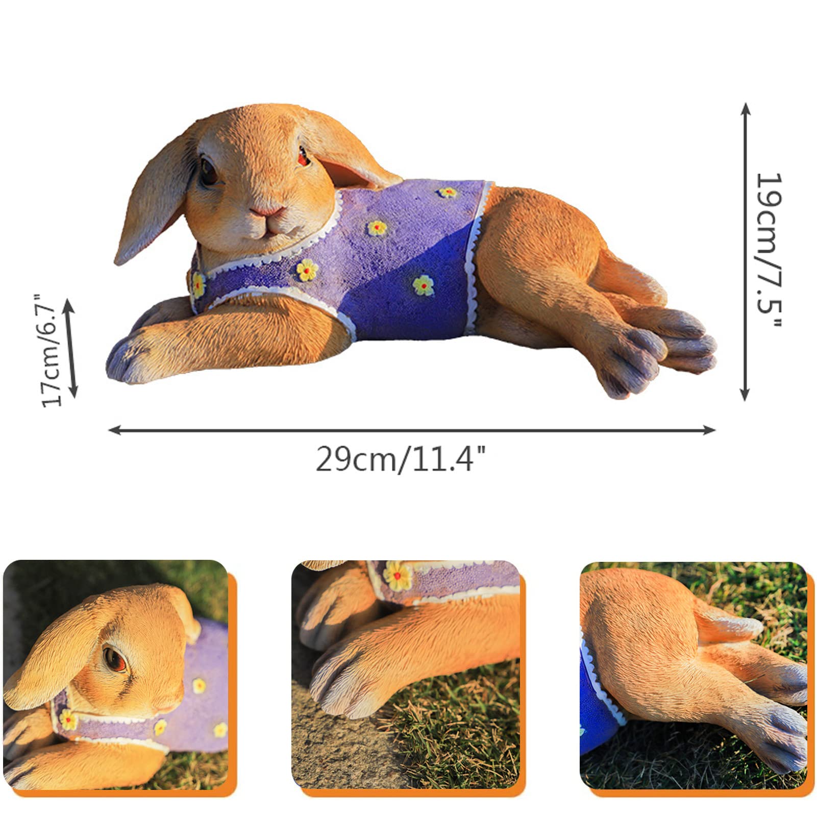 Bunny Decor Garden Yard Dekoracje na zewnątrz posągi królików i rzeźby, posąg królika wielkanocnego Wiosna Dekoracja domu Bunny Figurines