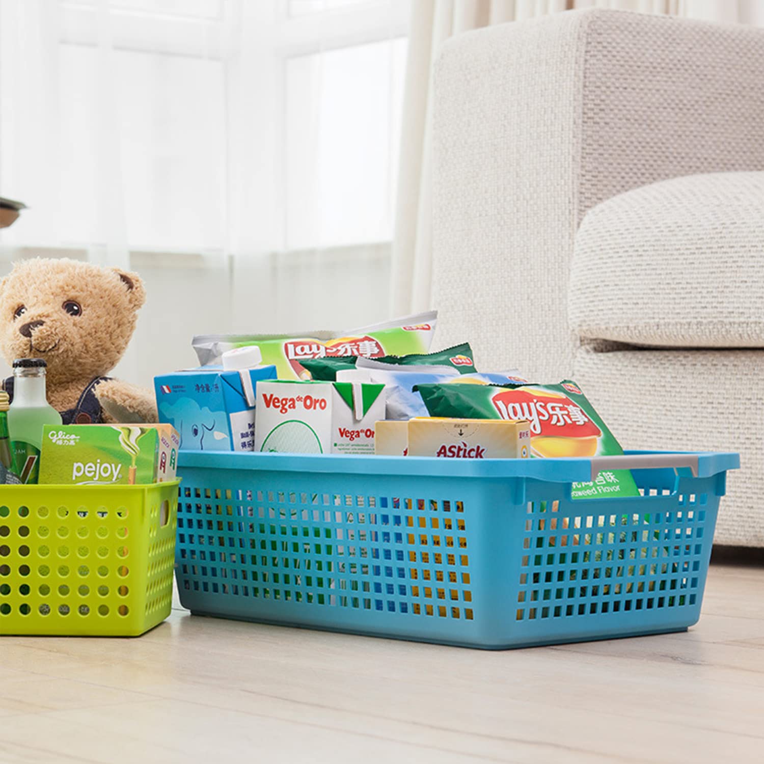 Rejomiik Aufbewahrungskorb Mit Griffen – Vielseitige Plastik-Box Für Schrank, Bad, Küche & Büro
