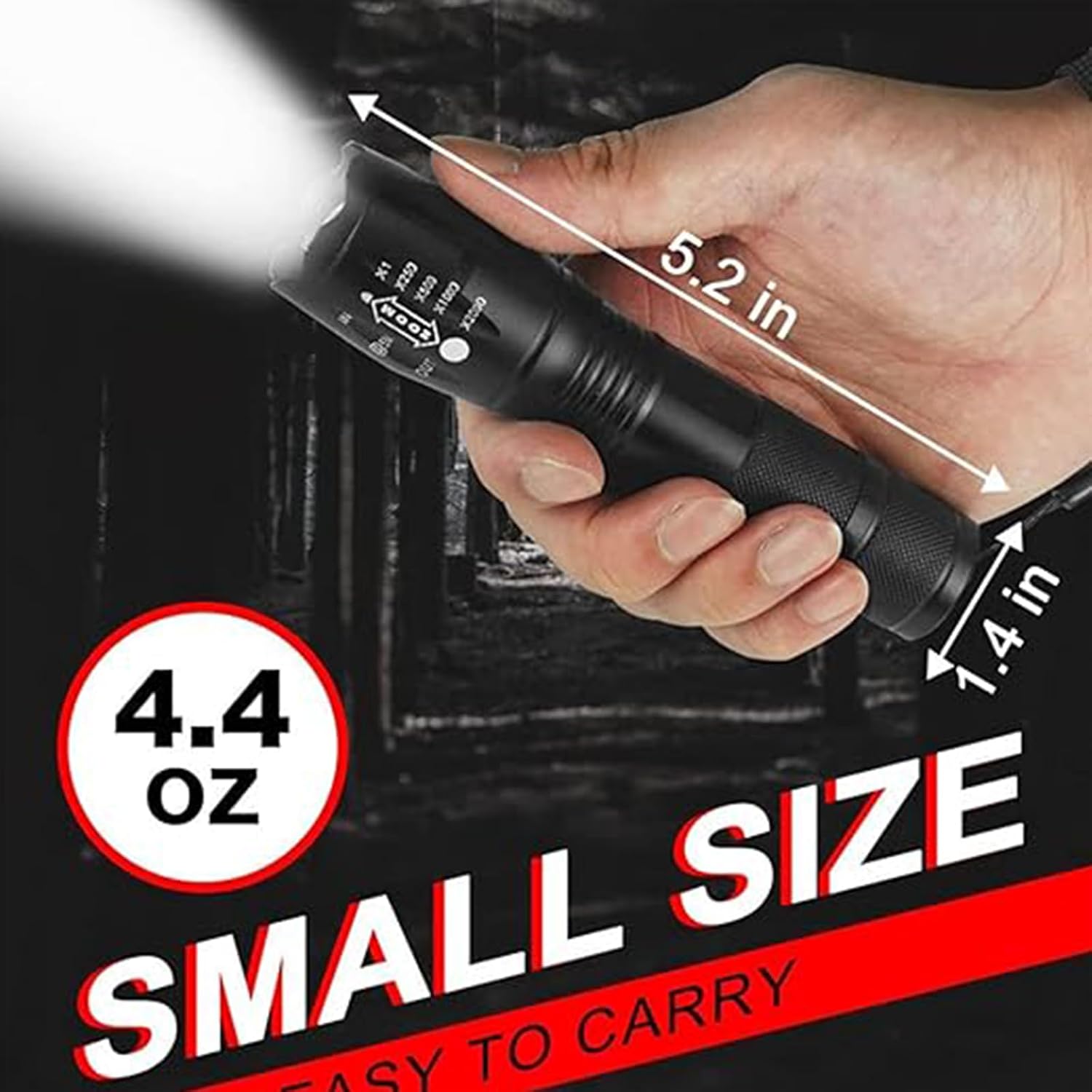 MODOAO 5 Pack LED Flashlight RGB 4 in 1 Handheld Flashlight Powerful Rechargeable Battery Flashlight with Wristband for Camping, Emergency, Hiking