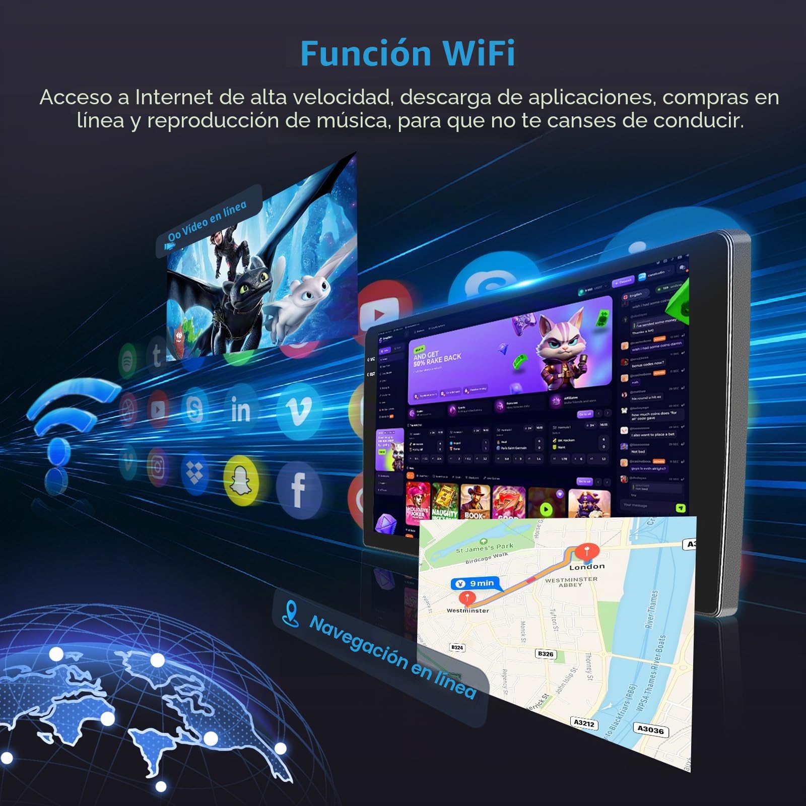 Inefala 4+128G Radio para Renault Trafic 2 Opel Vivaro A Nissan Primastar 2010-2014 Android 15 mit 10'' In-Cell Pantalla con Wireless Carplay y Android Auto Mirror Link Radio FM/RDS GPS WiFi BT SWC