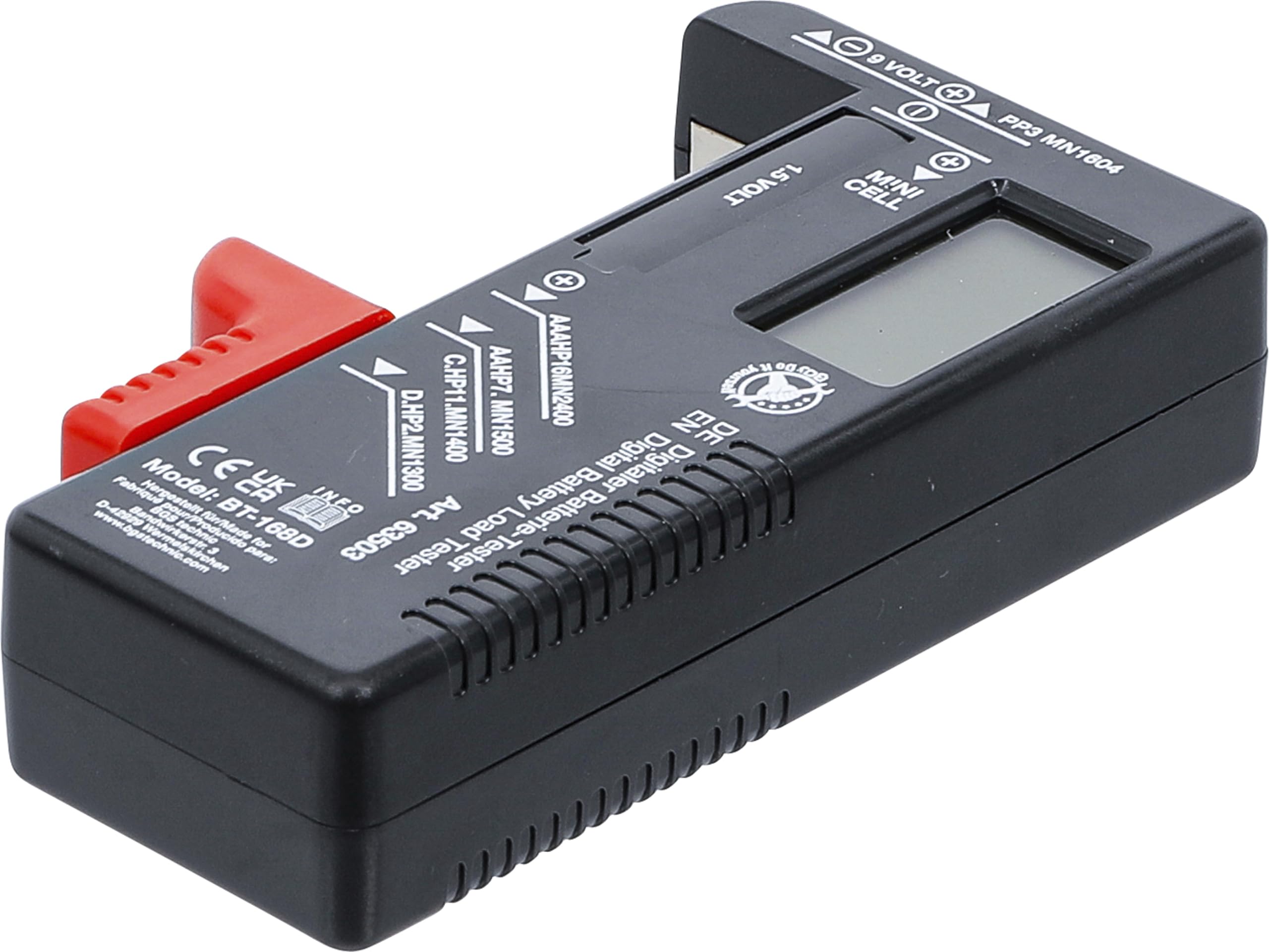BGS Diy 63503 | Cyfrowy tester akumulatora | 1,5 V / 9 V