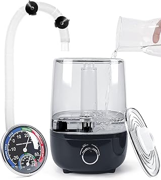 Top fill Reptile Fogger Terrariums Humidifier Fog Machine Mister with 4L Visible Large Tank & Extension Hoses, Suitable for Terrariums & Enclosures, Ideal for Reptiles/Amphibians/Herps/Vivarium/Moss