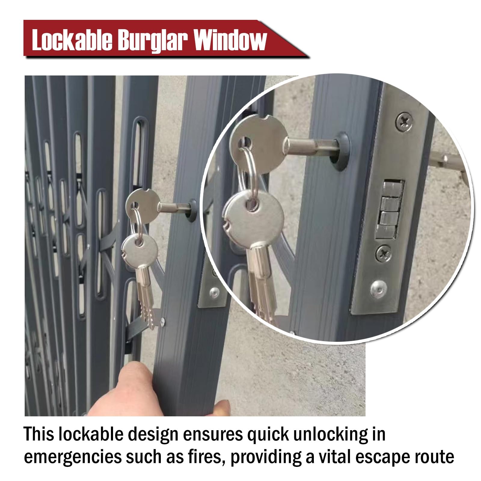 Rejilla de seguridad retráctil para ventanas, protección antirrobo expandible para oficinas y sótanos, barrera de seguridad plegable para ventanas