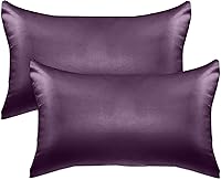 Vista 35 de Elegant Comfort Juego de 4 fundas de almohada de satén de viscosa refrescante con cierre de cremallera oculto, suave como la seda para el cuidado