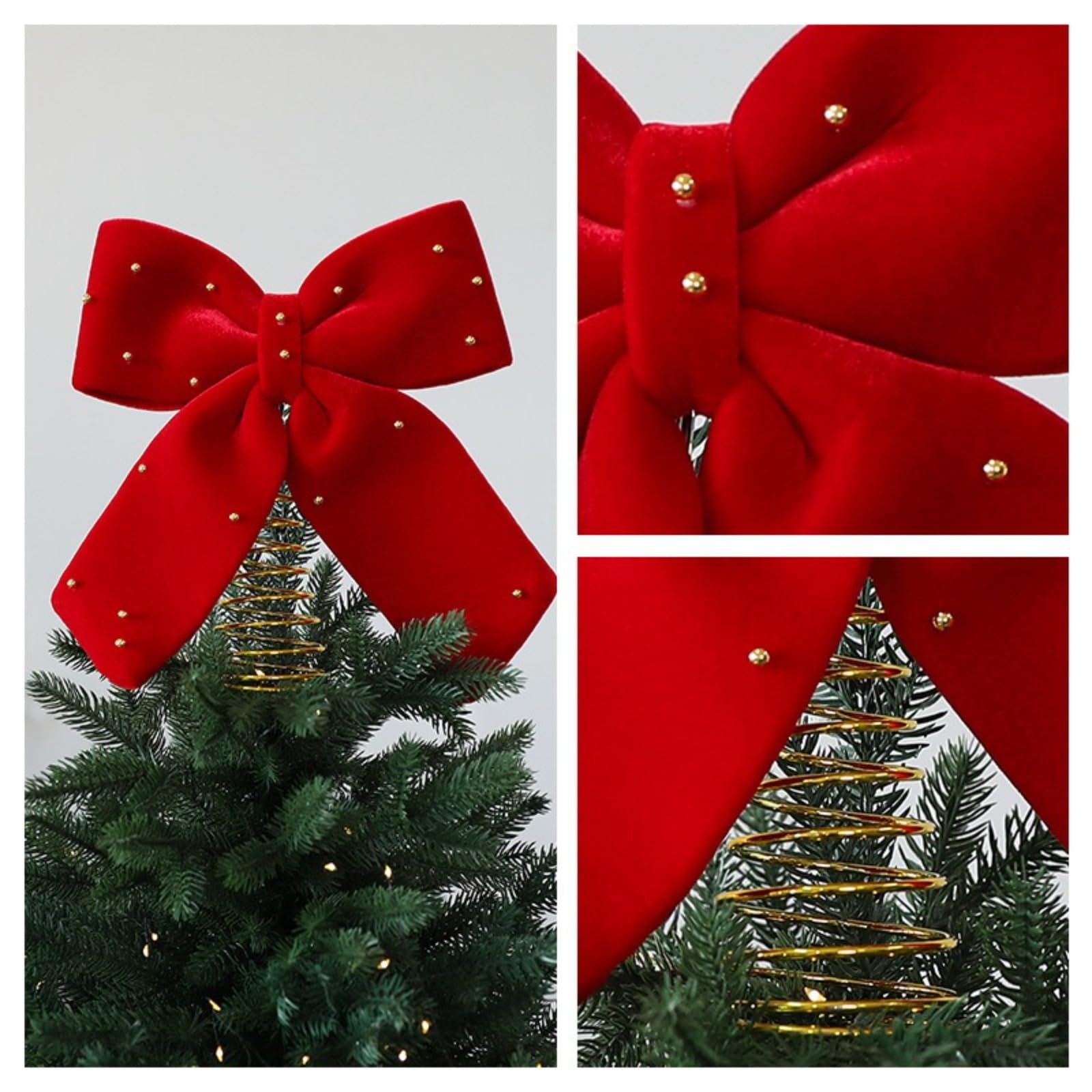 Weihnachtsschleife Weinrot Weihnachtsbaumspitze Dekoration Anhänger
