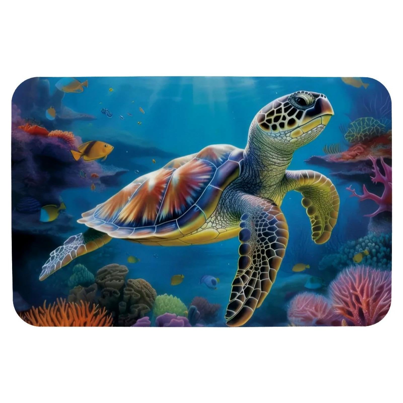 Tapis de bain tortue de mer pour une douche ou baignoire style marin