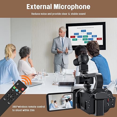 Miniatura 5 de 6K 64MP videocámara cámara de vídeo 18X zoom digital IR visión nocturna Vlogging cámara para YouTube 4.0 pulgadas pantalla táctil cámara de vídeo