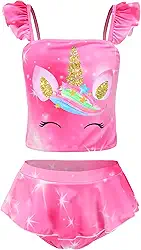 Biquíni de duas peças de unicórnio para meninas, tanquíni sereia