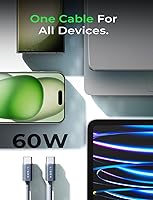 Vista 9 de LISEN Cable USB C, paquete de 3 [3.3/3.3/3.3/3.3 pies] USBC a USBC para iPhone 16e 15 Pro Max, cable de carga rápida de 60 W (3.1 A) C a C