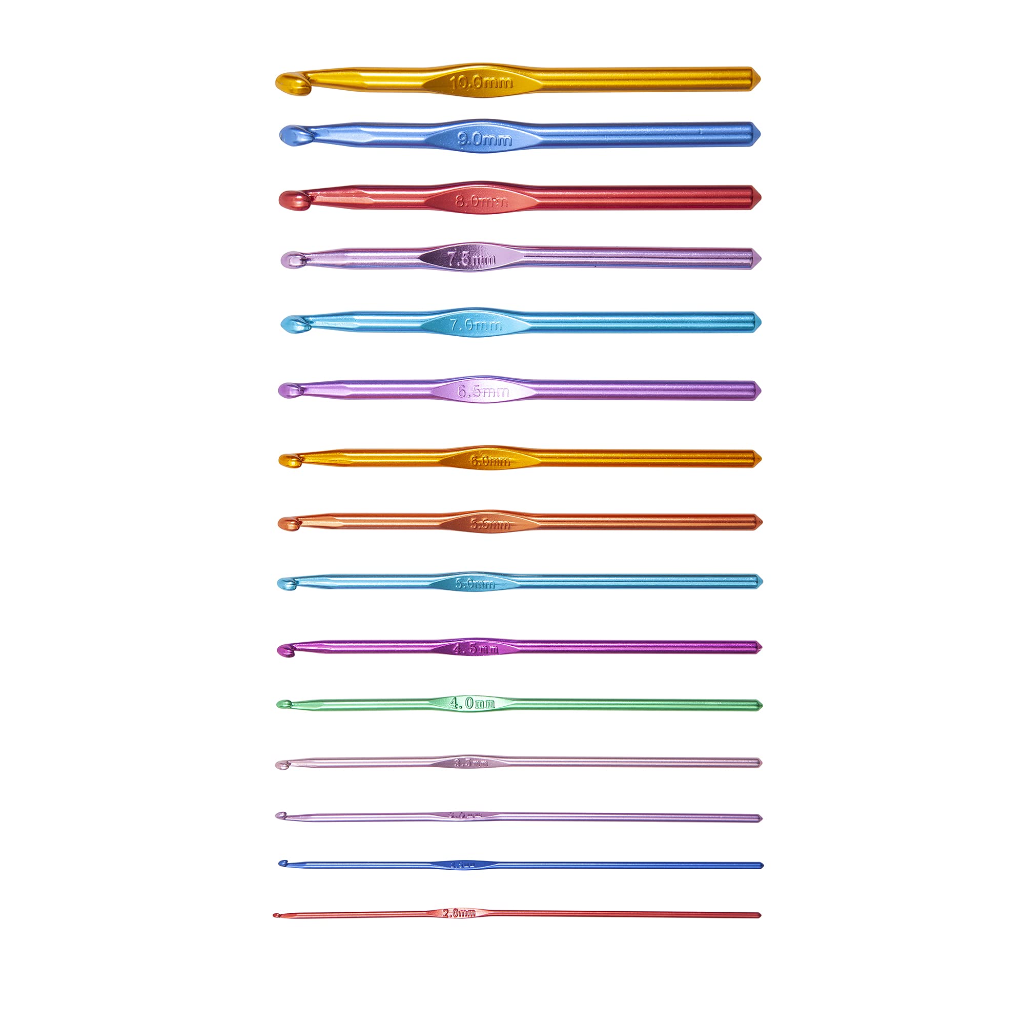 AARNAV Aluminum Multicolor Crochet Hooks Knit Weave Craft Yarn Sweater Woolen Clothes | Metal Crochet Hook Multicoloured 2mm to 12mm Craft Crochet Knitting Needles 15cm (4mm)