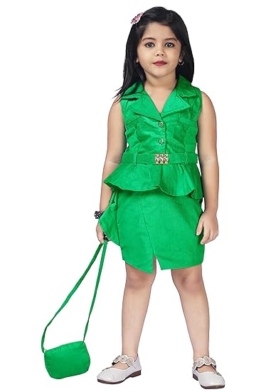 Linotex Baby Girls Ethnic Dress with Stylish Handbag Size:18-32/1-9 Years.