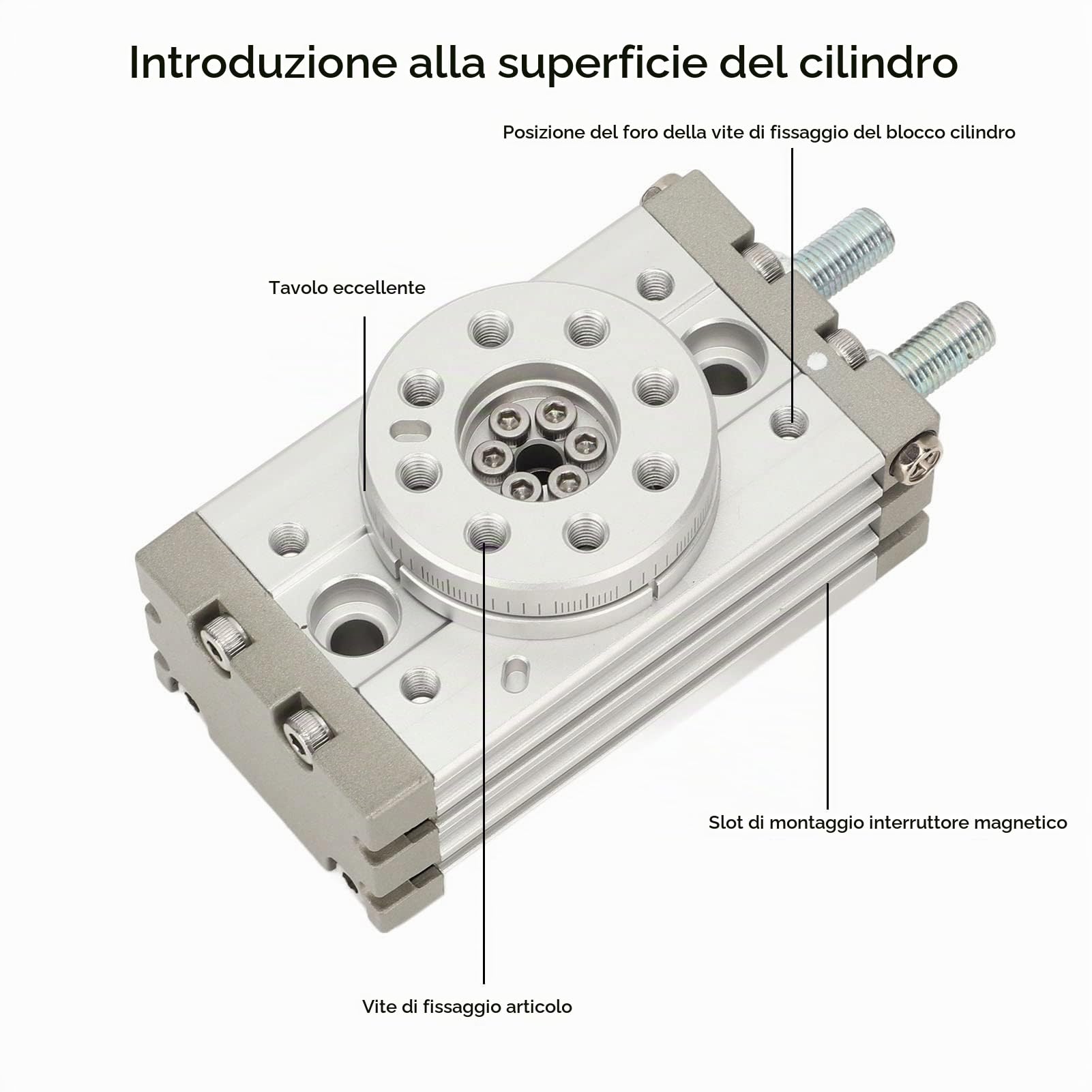 Attuatore Rotante Pneumatico Regolabile a 190 Gradi Resistente Alla Ruggine Cilindro Girevole Pneumatico per Impieghi Gravosi Lega di Alluminio Impermeabile Antipolvere per Elettrodomestici (MSQB-10A)