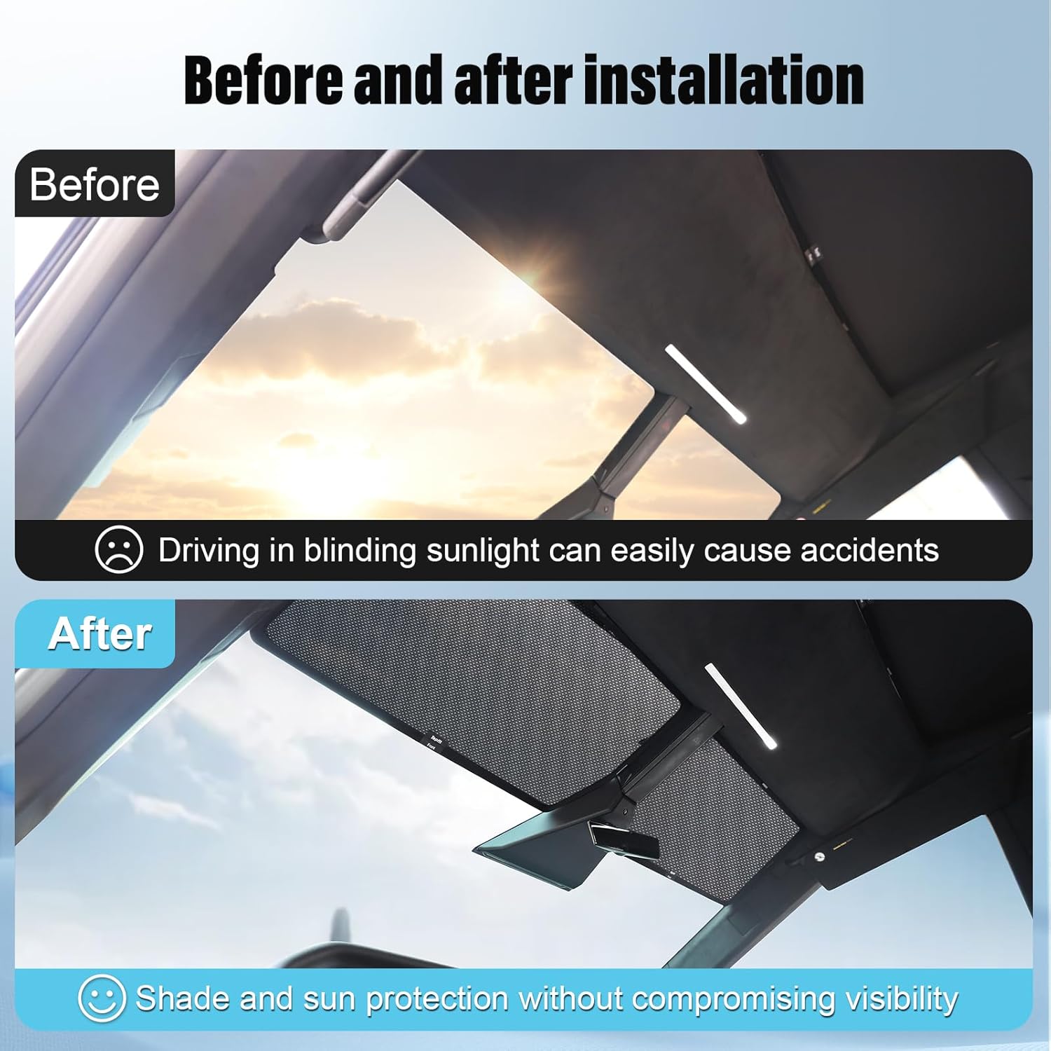 Cybertruck Sunshade Roof Heat-Insulating, UV-Protective, Nano-Reflective Interior Accessories for Tesla Cybertruck 2026(Mesh style)