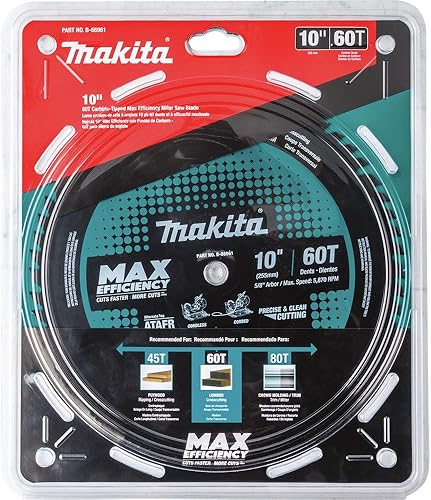 Miniatura 4 de Makita B-66961 Hoja de sierra ingletadora de máxima eficiencia con punta de carburo 60T de 10"