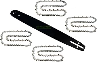 50 cm; 1.5 mm; 0.325 inches; 76 TG blade + 4 x chain compatible with Timbertech, chain saw 5200 chainsaw