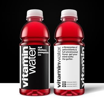 vitaminwater  Acai-Blueberry-Pomegranate, Flavored Water Beverage Bottles, 20 fl oz, 12 Pack