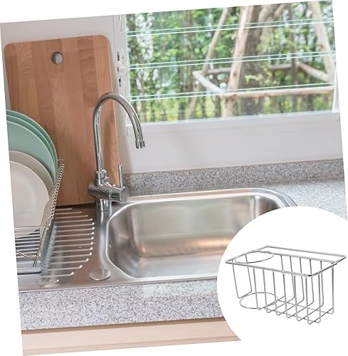 Miniatura 2 de Cabilock Soporte de esponja de acero inoxidable para fregadero, soporte magnético para esponja para fregadero de cocina, fregadero de cocina,