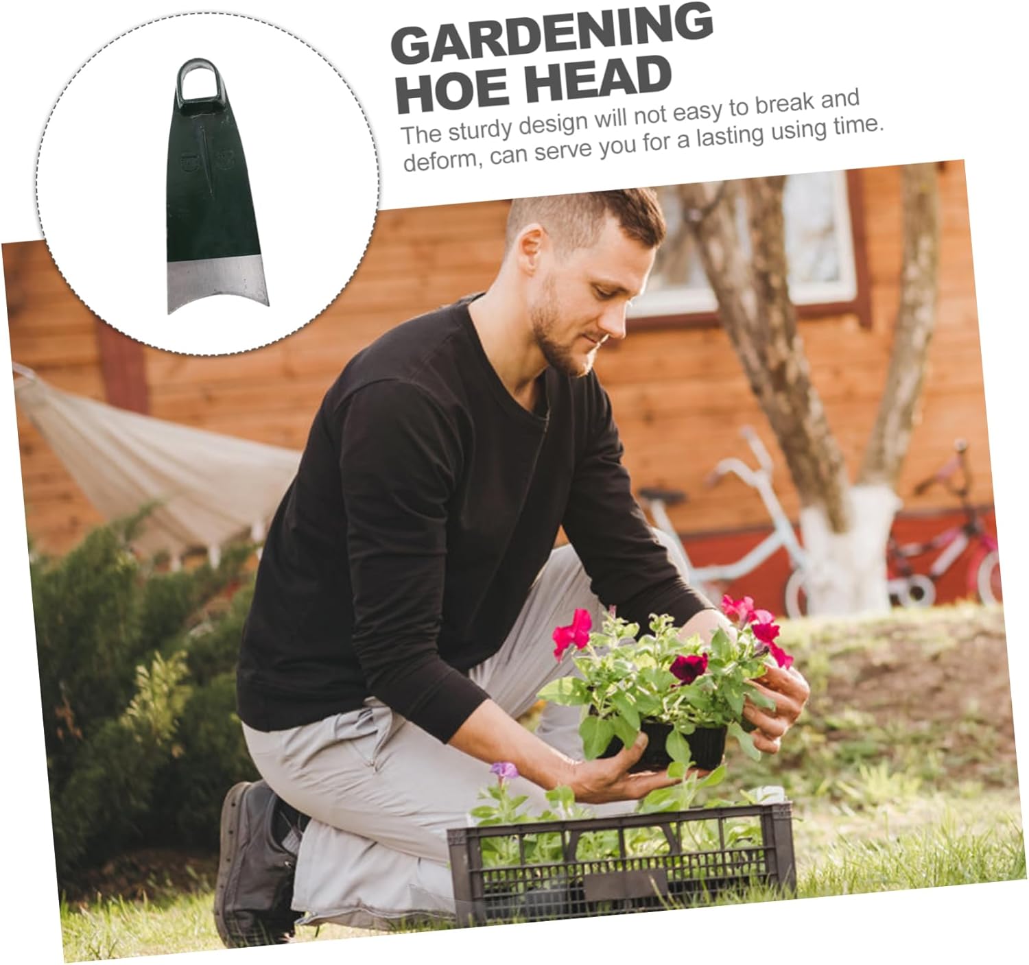 balacoo Gardening Hoe Compact Tool for Digging and Weeding Soil Loosening Implement for Home Gardening and Landscaping