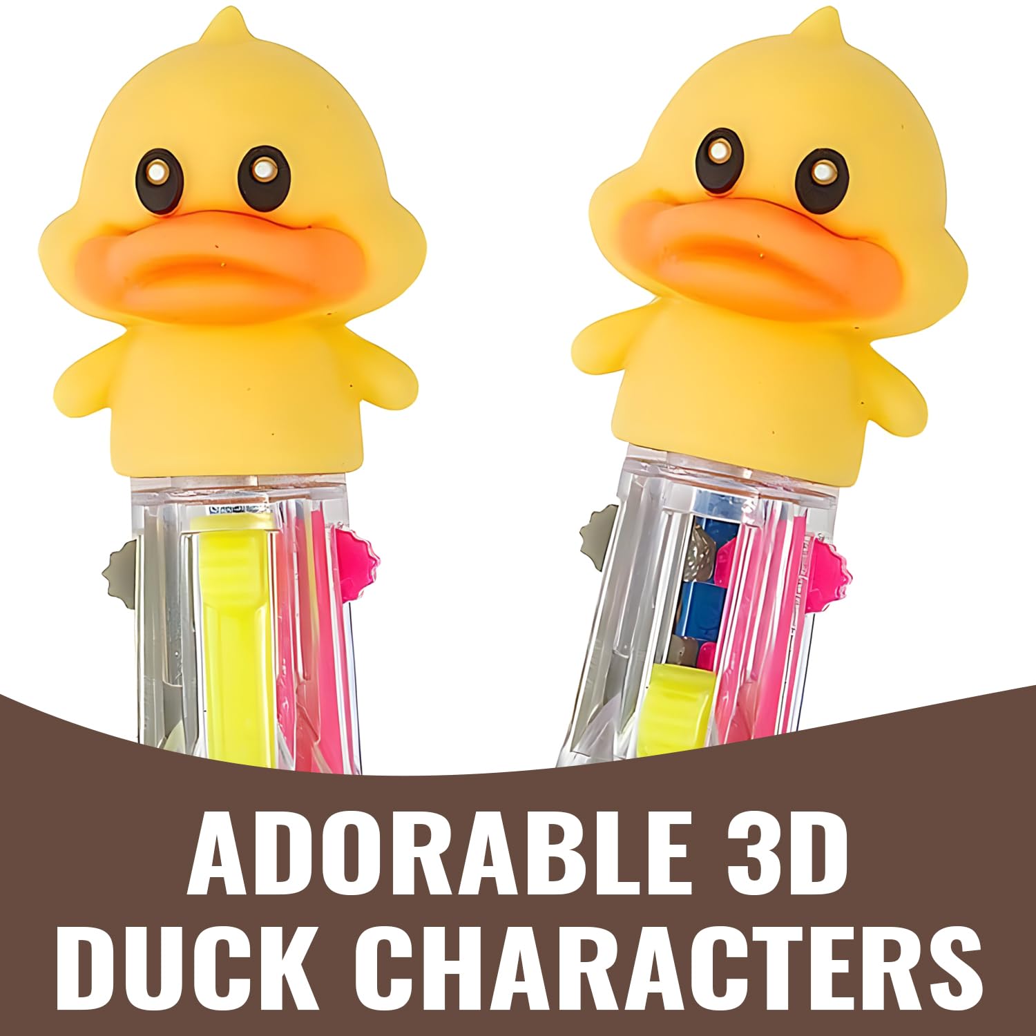 Fun Express Mini-Kugelschreiber, 8,9 cm, Ente, Kunststoff, 10 Farben, 12 Stück
