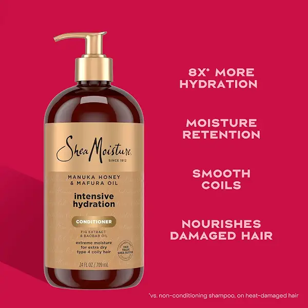 Shea Moisture Intensive Hydration Conditioner for Dry, Damaged Hair Manuka Honey and Mafura Oil deep moisturizing conditioner 24oz 4