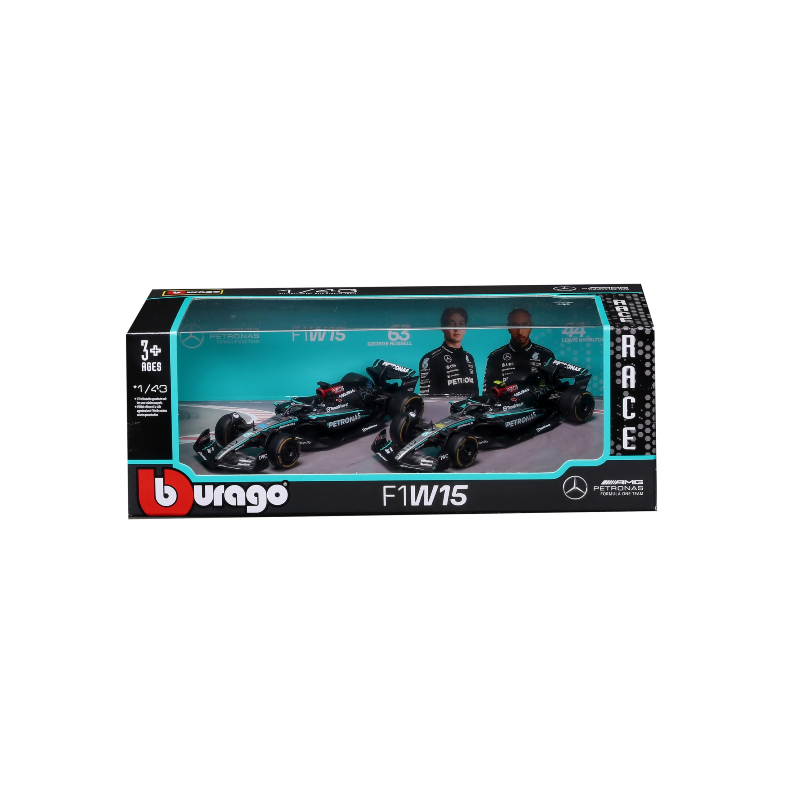 Bburago Formel 1 McLaren MCL38 (2024) 1:43 Modellauto – Lando Norris #4 Oder Piastri #81 – Im Team-Collector Display Mit Aufhänger, Metallspritzguss