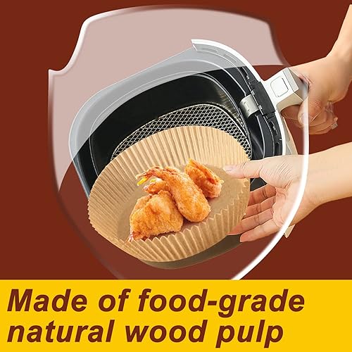 Miniatura 5 de Forro de papel desechable para freidora de aire, tamaño grande de 8 pulgadas, antiadherente, desechable, papel de hornear para freidora de aire, a