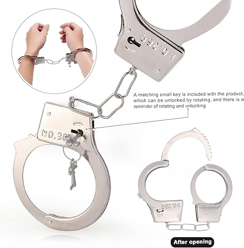 Miniatura 3 de Juego de juguetes de policía, esposas, insignia de policía, disfraz de oficial de policía para Swat Detective FBI Halloween