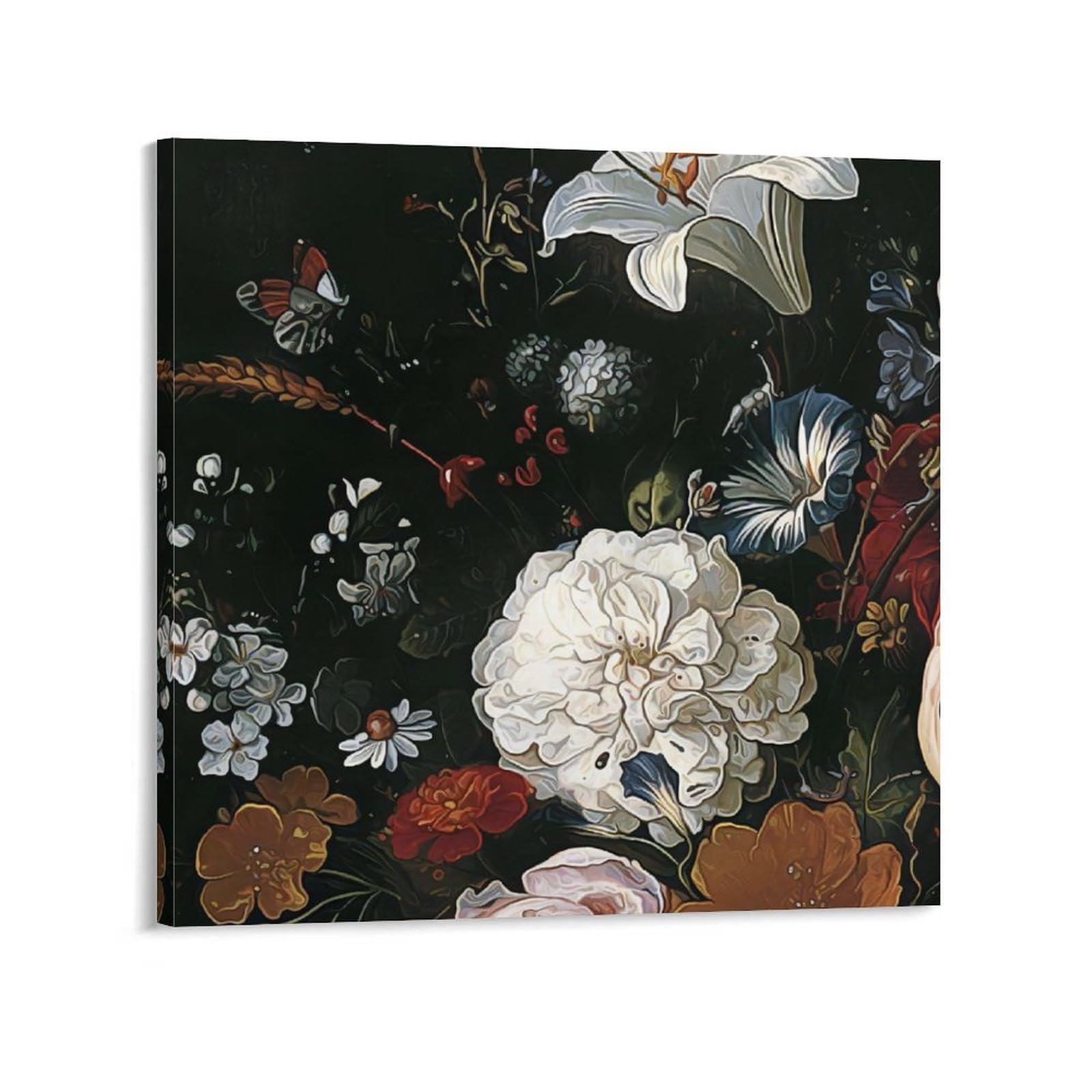 Amazon.co.jp: 壁アート レトロ 花柄 木枠付き 装飾画 壁画 木枠付き 