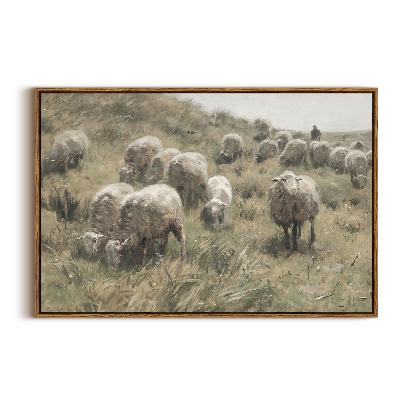 InSimSea Framed Canvas Wall Art, Meadow with Flowers Painting, Landscape for Living Room, Bedroom, Home, Bathroom Decor, 8x10 — view 133