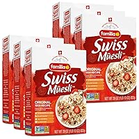 Vista 1 de Familia Cereal suizo Muesli, receta original con frutas y nueces, disfruta de avena caliente, fría o durante la noche, 29 onzas (paquete de 6)